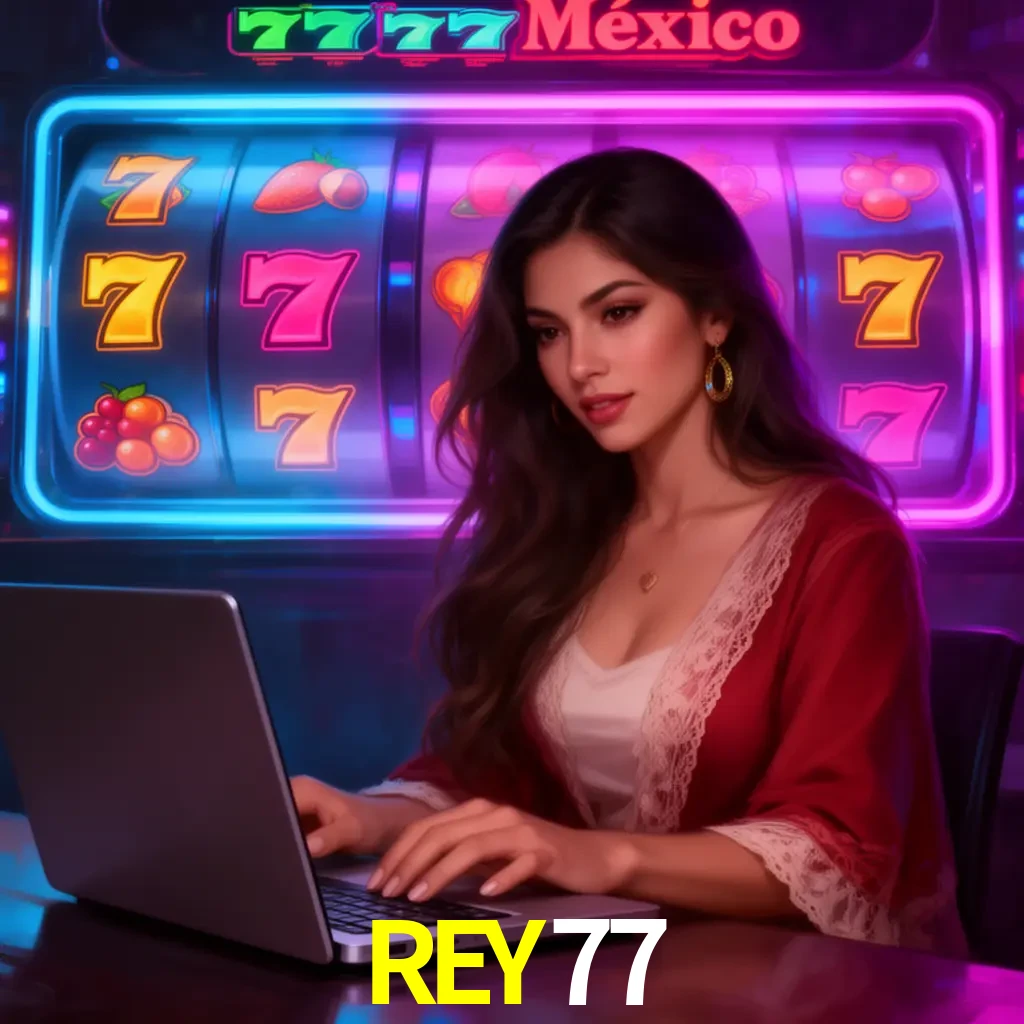 REY77 Slots - tragamonedas, RTP y control Tragamonedas REY77 con símbolos, saldo móvil y reglas de apuesta visibles